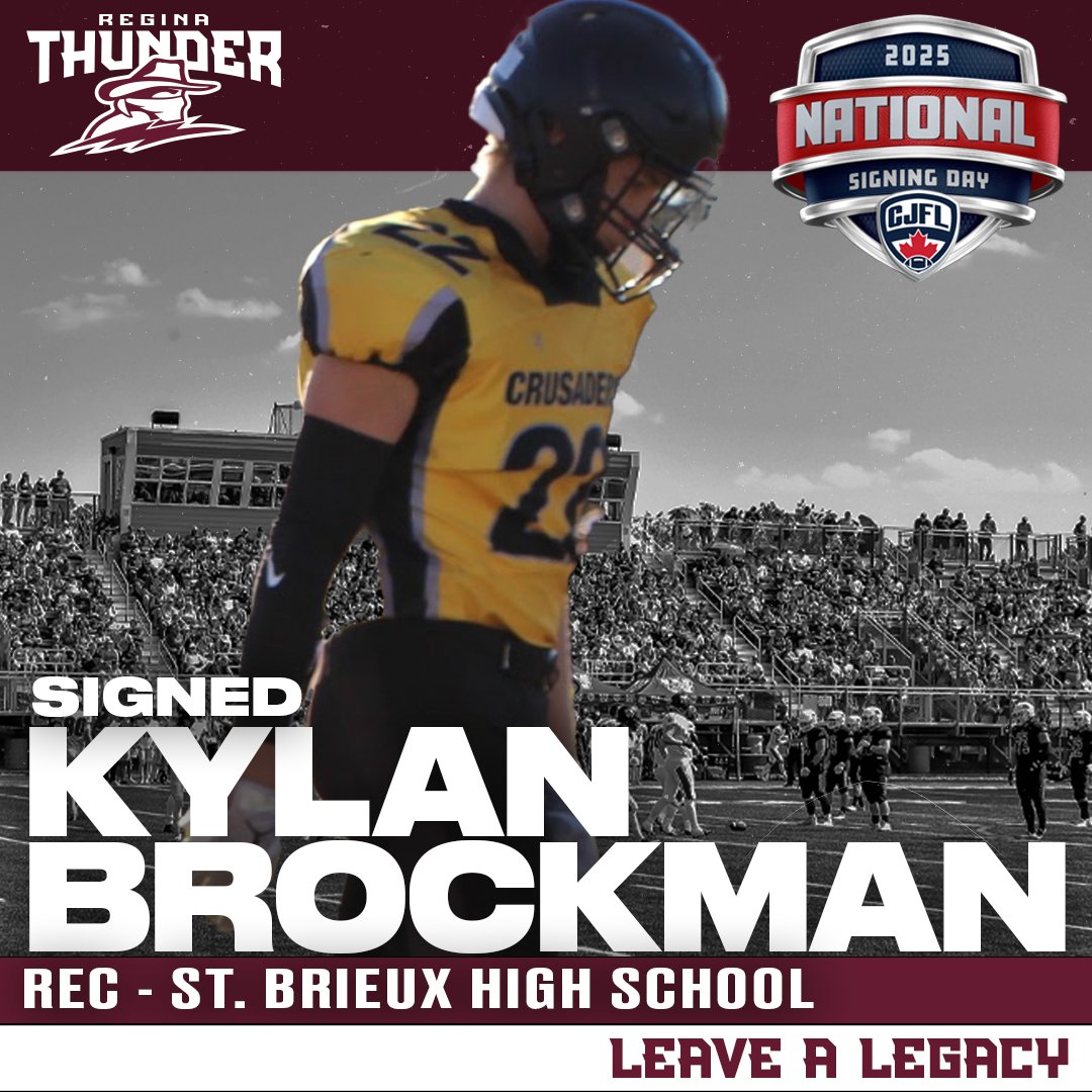 reginathunder's tweet image. LET'S GO!!!
St. Brieux Receiver Kylan Brockman has committed to the grit!
#LeaveALegacy #TogetherWeRoll
#CJFLSigningDay