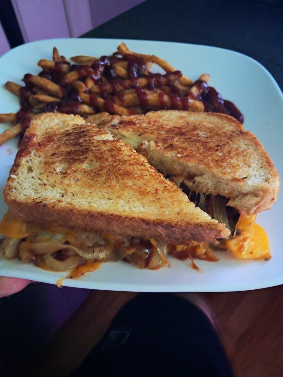Patty melt with fries