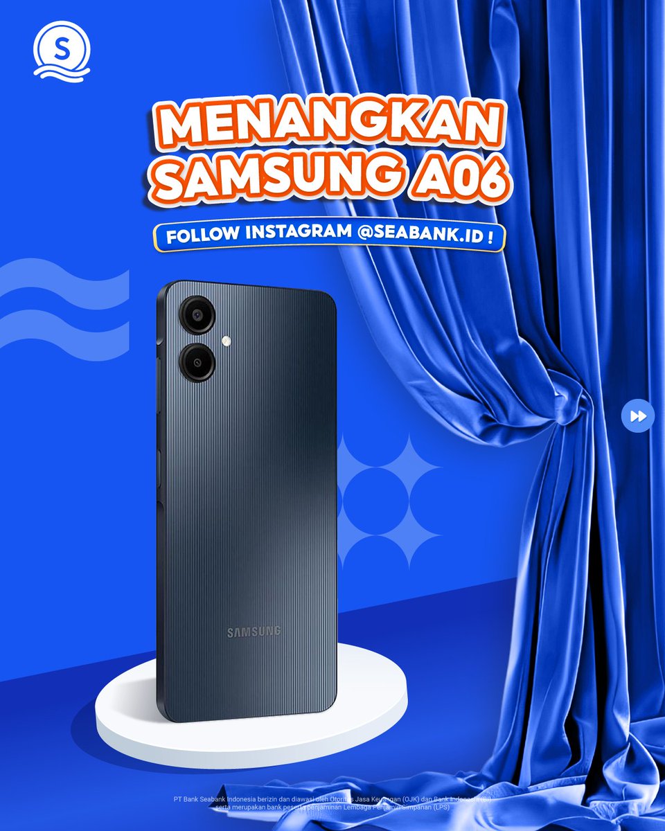 SeaBankID's tweet image. KESEMPATAN TERAKHIR UNTUK MU!

Sobat SeaBank, Yuk buruan follow dan reply "SeaBank" di postingan ini agar kamu bisa jadi yang membawa pulang SAMSUNG GALAXY A06 dari SeaBank