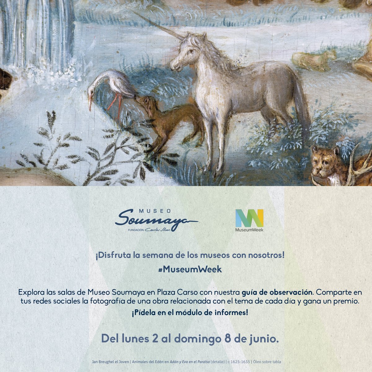 Museo Soumaya (@elmuseosoumaya) on Twitter photo Participa, del 2 al 8 de junio, en nuestras actividades de <a href="/MuseumWeek/">ᴍᴜsᴇᴜᴍᴡᴇᴇᴋ 🏛</a>. Consulta el programa completo en la imagen y únete a la conversación global del arte y la cultura. Participa, del 2 al 8 de junio, en nuestras actividades de <a href="/MuseumWeek/">ᴍᴜsᴇᴜᴍᴡᴇᴇᴋ 🏛</a>. Consulta el programa completo en la imagen y únete a la conversación global del arte y la cultura.