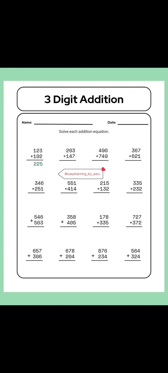easylearnbyaaru's tweet image. Addition worksheet #addition #studyadda #add #maths #mathsforkids #easylearning