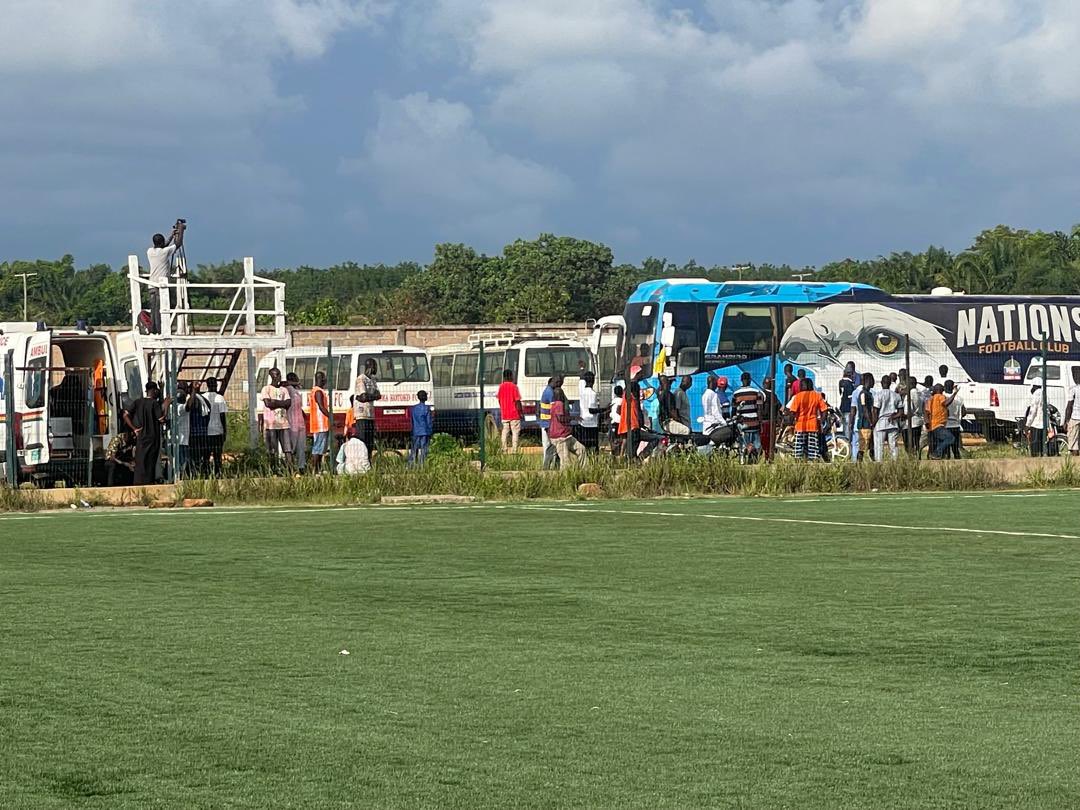 Nations FC left the stadium while the officials and Holy Stars were waiting for them to continue the game.

#GPLwk33 
#bigholy