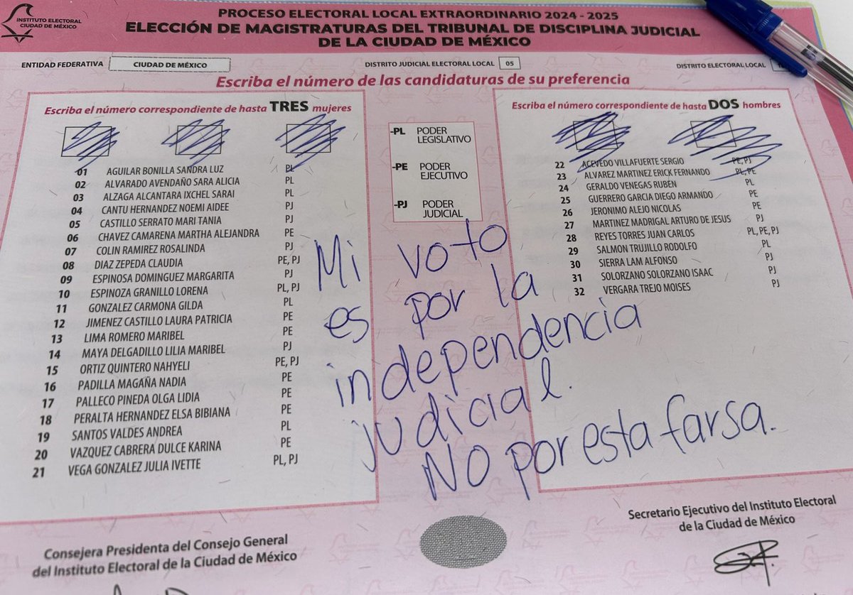 “Mi voto es por la independencia judicial. No por esta farsa”.