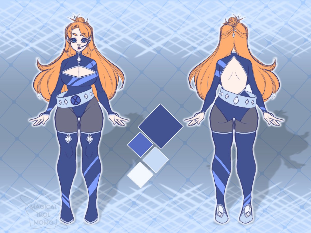 MagicalIdolMomo's tweet photo. I'm too shaky to line this right now qwq I'll render when I feel better!

But this is my X-men Sona Blue Diamond! I am going to make Romy a throuple :)

#StARTbits #Xmen #VTuberEN #yumetwt https://t.co/D6ogkQ4NvS