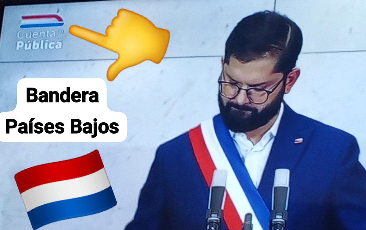 Ofensa a los colores patrios invirtiendo su orden
#Payaso esto es #Chile no los #PaisesBajos