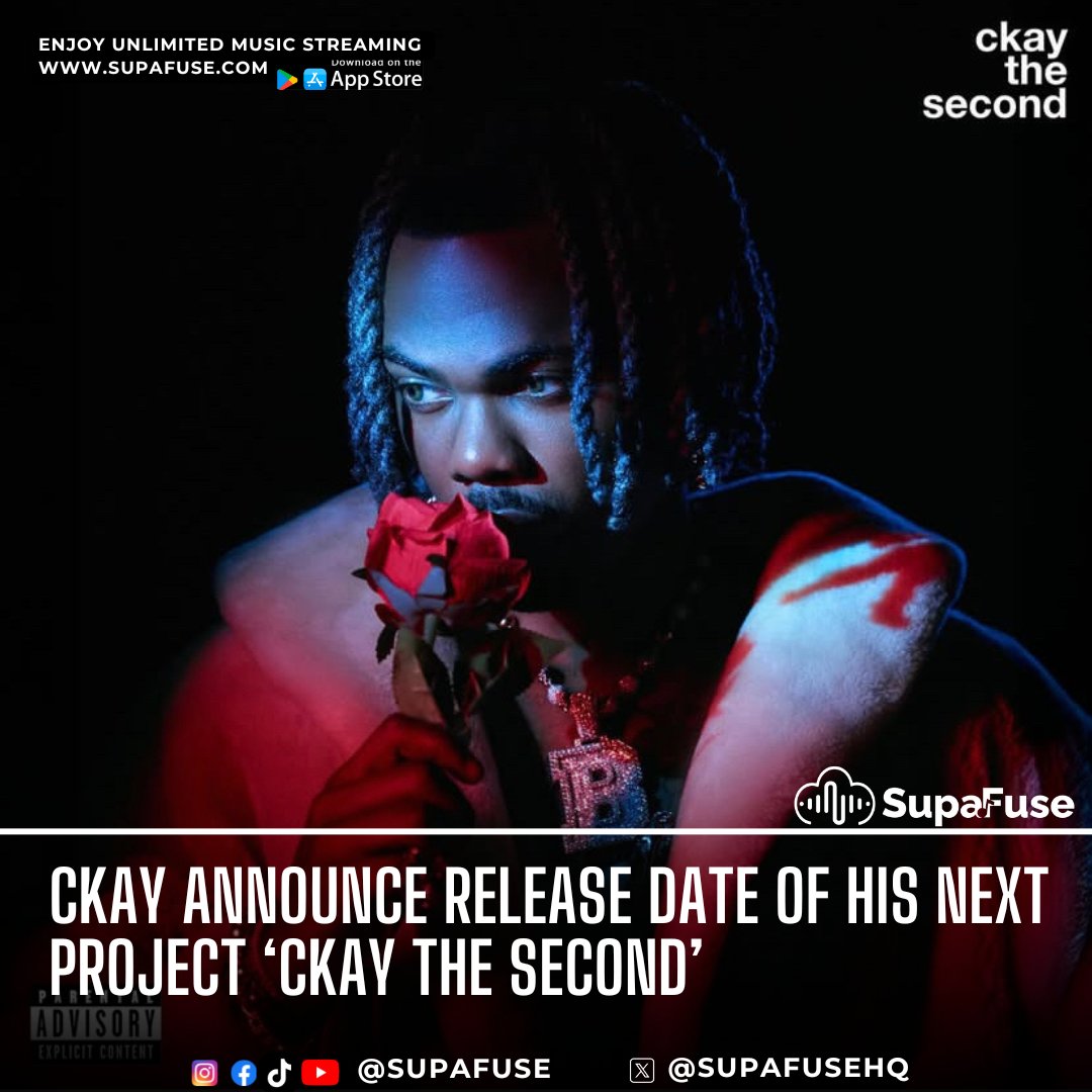 SupaFuseHQ's tweet image. Ckay announce his new ep (Ckay the second) will be out on 13th June.
He added that his music has been fresh and different from day one and it will continue to reflect in his forthcoming projects.
.
#supafuse #ckay #ckayyo #ckaythefirst #africasboyfriend #bf #explore