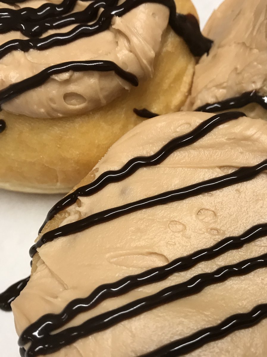 This week is our Chocolate Caramel Crème Pie Donut. It’s a chocolate crème filled donut topped with caramel cream icing and chocolate drizzle. Delish! This Friday is National Donut Day so we recommend placing your weekend orders in advance online or by calling the store.