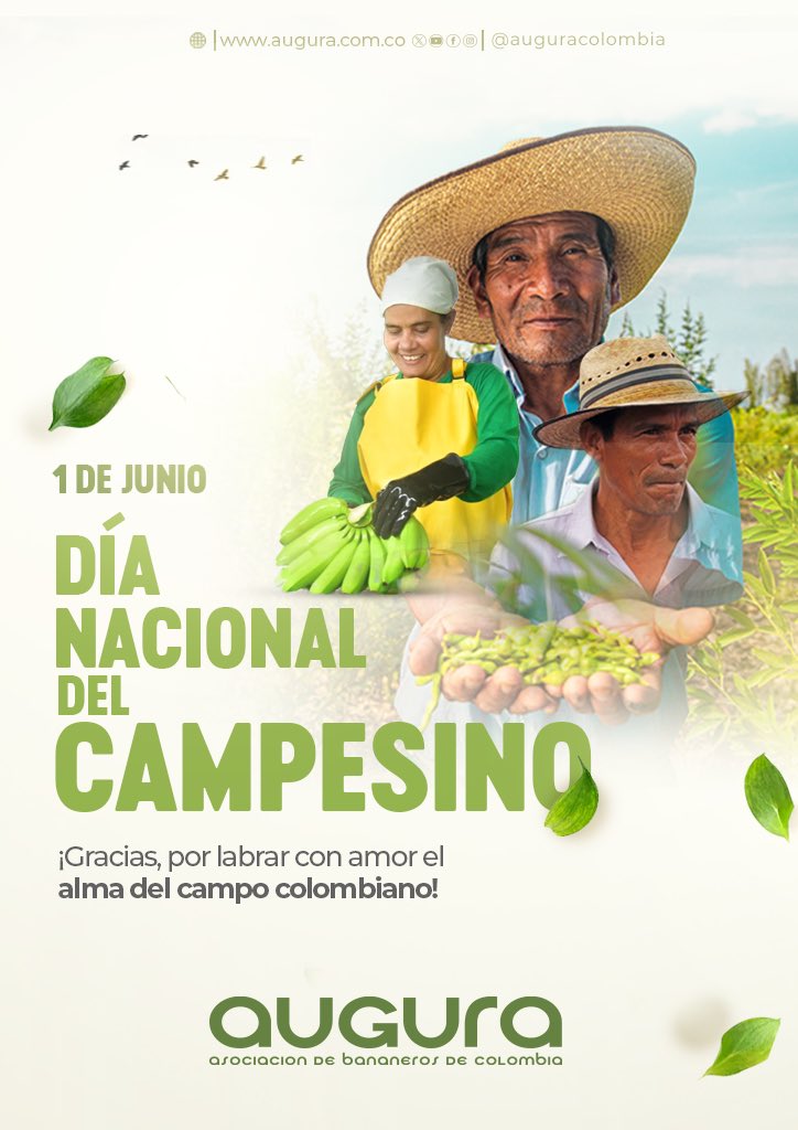 En el #DíaDelCampesino👨🏻‍🌾🍌  reconocemos el compromiso, la labor y el invaluable aporte de quienes hacen posible el desarrollo agrícola del país 🇨🇴

#BananoColombiano #CampoColombiano #AgriculturaSostenible