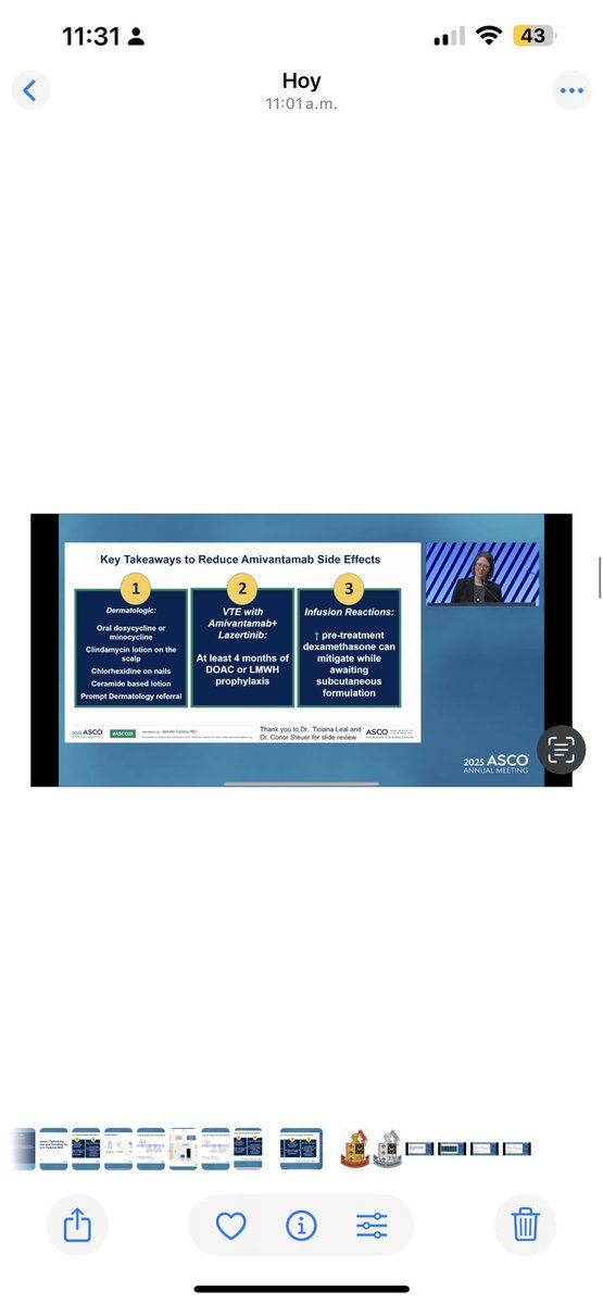 Dr. Iván R. González (@dr_ivanoncologo) on Twitter photo 🎉 Congratulations to <a href="/JennyCarlisleMD/">Jennifer Carlisle</a> an outstanding #ASCO25 talk!
🎯 Objective:
To optimize the clinical use of amivantamab in NSCLC and provide strategies for managing its dermatologic adverse events.
📊 Key Study Highlights:
– EGFR Exon20: CHRYSALIS, PAPILLON
– Classical 🎉 Congratulations to <a href="/JennyCarlisleMD/">Jennifer Carlisle</a> an outstanding #ASCO25 talk!
🎯 Objective:
To optimize the clinical use of amivantamab in NSCLC and provide strategies for managing its dermatologic adverse events.
📊 Key Study Highlights:
– EGFR Exon20: CHRYSALIS, PAPILLON
– Classical