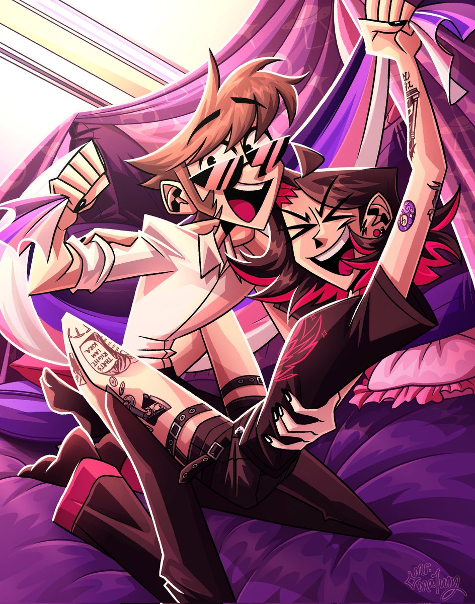 HAPPY PRIDE QUEERS HAVE SOME MA1UM IM ACE SPEC WOOOOOOOOO :)) 

#HelluvaBoss #HelluvaBossFanart #ma1um #agent1 #agentone