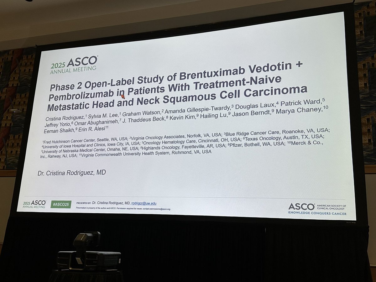 Omar Abu Ghanimeh (@omarabughanimeh) on Twitter photo Proud to be an investigator in the head and neck cohort of SGN35-033. Our data was discussed today at <a href="/ASCO/">ASCO</a>, showing promising clinical efficacy of BV + Pembro in treatment -naive patients with metastatic HNSCC and CPS ≥1.
meetings.asco.org/abstracts-pres…
<a href="/NebraskaMed/">Nebraska Medicine</a> <a href="/UNMCHemeOnc/">UNMC Heme Onc</a> Proud to be an investigator in the head and neck cohort of SGN35-033. Our data was discussed today at <a href="/ASCO/">ASCO</a>, showing promising clinical efficacy of BV + Pembro in treatment -naive patients with metastatic HNSCC and CPS ≥1.
meetings.asco.org/abstracts-pres…
<a href="/NebraskaMed/">Nebraska Medicine</a> <a href="/UNMCHemeOnc/">UNMC Heme Onc</a>