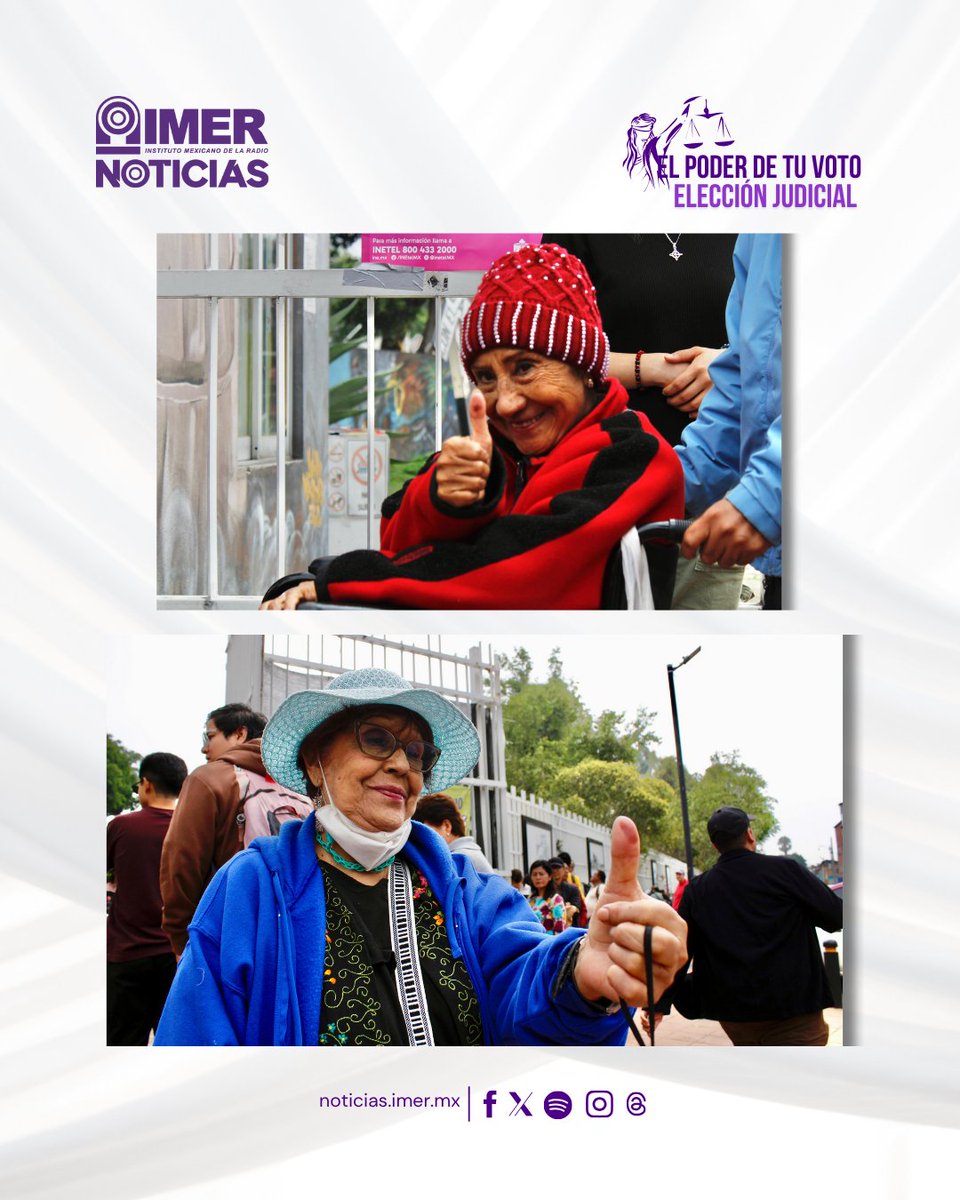 👩‍⚖️🧑‍⚖️ Las mujeres están saliendo a votar en la CDMX.
Por primera vez, eligen a quienes integrarán el Poder Judicial. 📊 Ellas representan el 53 % del padrón electoral. Su participación es clave en esta jornada histórica. #IMERNoticias #ElPoderDeTuVoto
#UnidosPorLasAudiencias