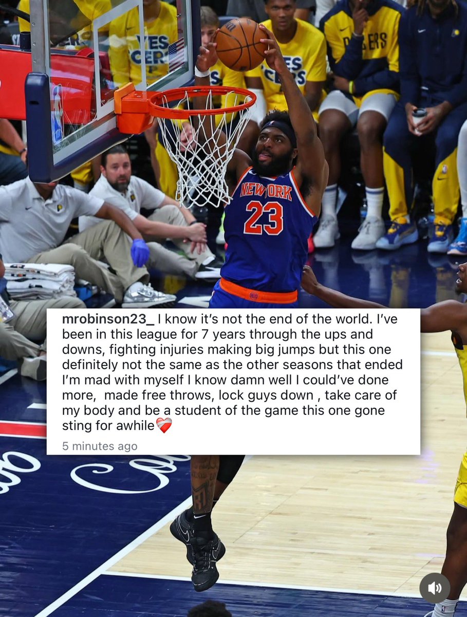 KnicksMuse's tweet photo. Mitchell Robinson:

“Mad with myself… this one gone sting for awhile” https://t.co/KpZQ7AXztj