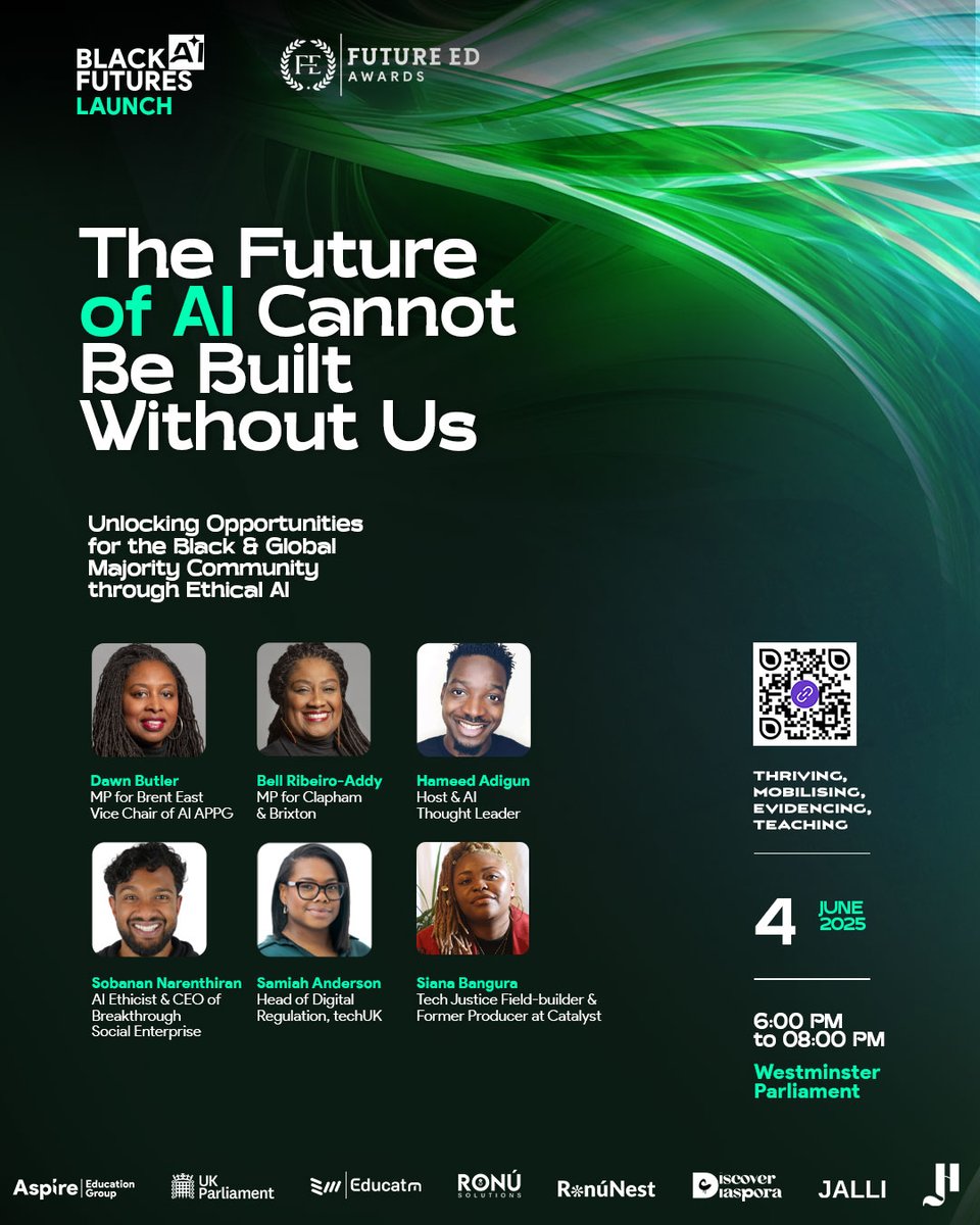 ronuspirit's tweet photo. Yes! I can finally talk about it. On June 4th, we're launching Black AI Futures at the UK Parliament. I've been working hard with two partners on this project behind the scenes and I'm glad it's finally happening. The response has been crazy over here in the UK so far, we're already oversubscribed for the event and this is just the beginning.

This initiative supported by UK MPs Dawn Butler (vice chair of AI APPG) and Bell Ribeiro-Addy, is about more than representation, it marks the start of a national effort to influence policy, drive innovation, and ensure AI becomes a force for empowerment, not exclusion, within Black and African communities because as you all know, i like to centre the continent in everything I do.

We’re bringing together some of the most thoughtful voices across tech, policy, and business to explore what AI for Good truly looks like for us. It’s been an honour to help shape this moment. It’s going to be powerful. 

I just wanted to update the community on things I'm doing aside from the podcast. Stay tuned, more to come

#BlackAIFutures #AIForGood #TechForChange #AIEthics #InclusionInTech #UKParliament