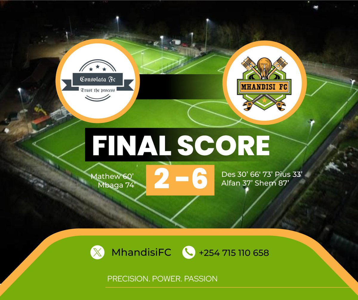 Mhandisi FC celebrates Madaraka Day with a 6–2 masterclass on the pitch against Consolata FC 🇰🇪🛠️
Football, but make it engineering.
#MadarakaMagic #MhandisiFC #KenyaAt61