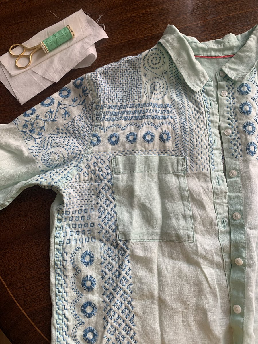 This afternoon I’ve been adding repairs to this much loved and already much patched linen shirt! 

#visiblemending #repair #handstitched #sashiko #makedoandmend #lovedclotheslast #reducewaste #sustainableliving