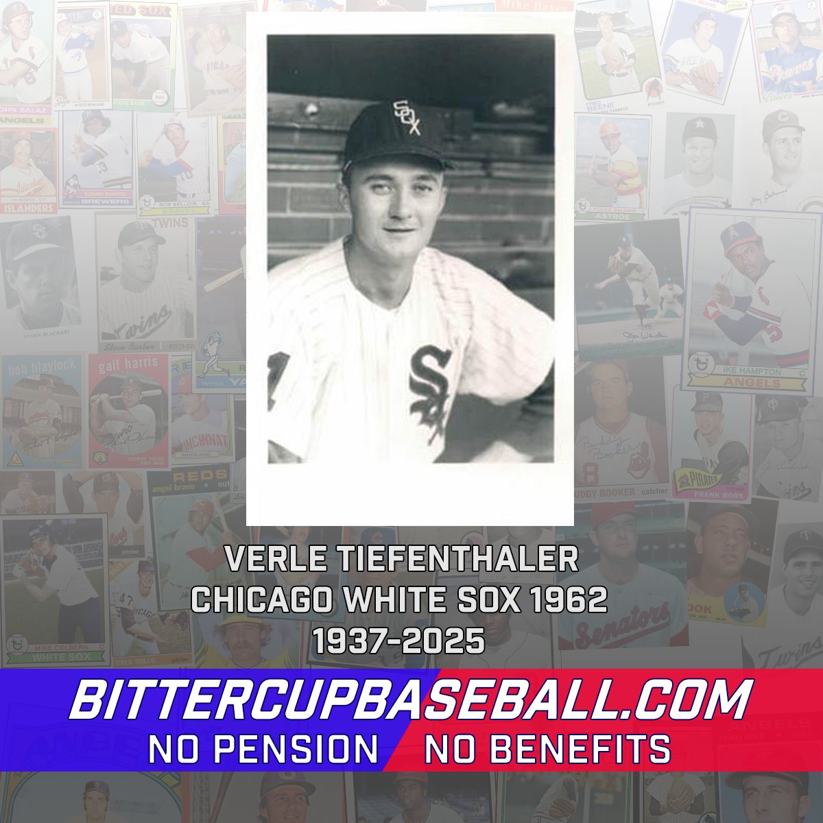 Godspeed Verle Tiefenthaler (1937-2025)
Verle Tiefenthaler, a former Major League Baseball pitcher, passed away recently at 87, leaving a modest yet memorable legacy. Born in Calumet, Iowa, Tiefenthaler briefly appeared with the Chicago White Sox #WhiteSox in 1962, pitching in