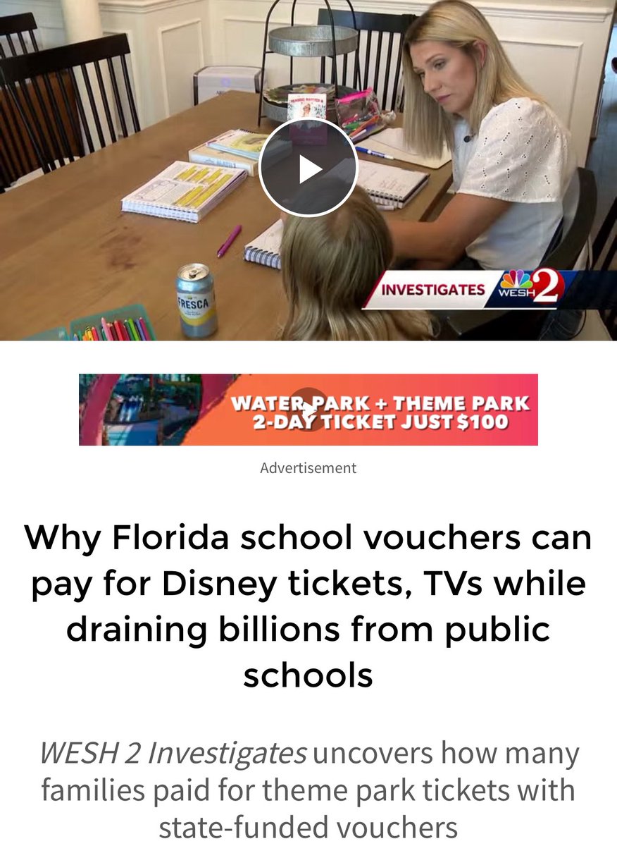 The Tennessee Holler (@thetnholler) on Twitter photo In Florida, private school vouchers are being used for Disney tickets. Wonder what <a href="/GovBillLee/">Gov. Bill Lee</a>โs vouchers are now buying with Tennessee taxpayer dollars? wesh.com/article/floridโฆ In Florida, private school vouchers are being used for Disney tickets. Wonder what <a href="/GovBillLee/">Gov. Bill Lee</a>โs vouchers are now buying with Tennessee taxpayer dollars? wesh.com/article/floridโฆ