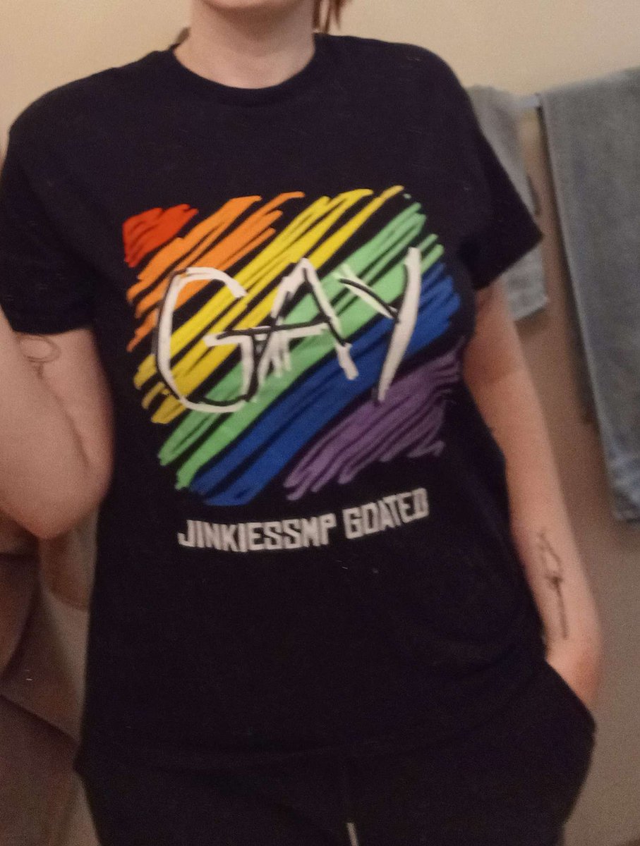 Happy Pride!! No rainbow washed merch will ever beat my <a href="/JinkiesSmp/">JINKIES! SMP // Season 3 Has Begun</a> shirt