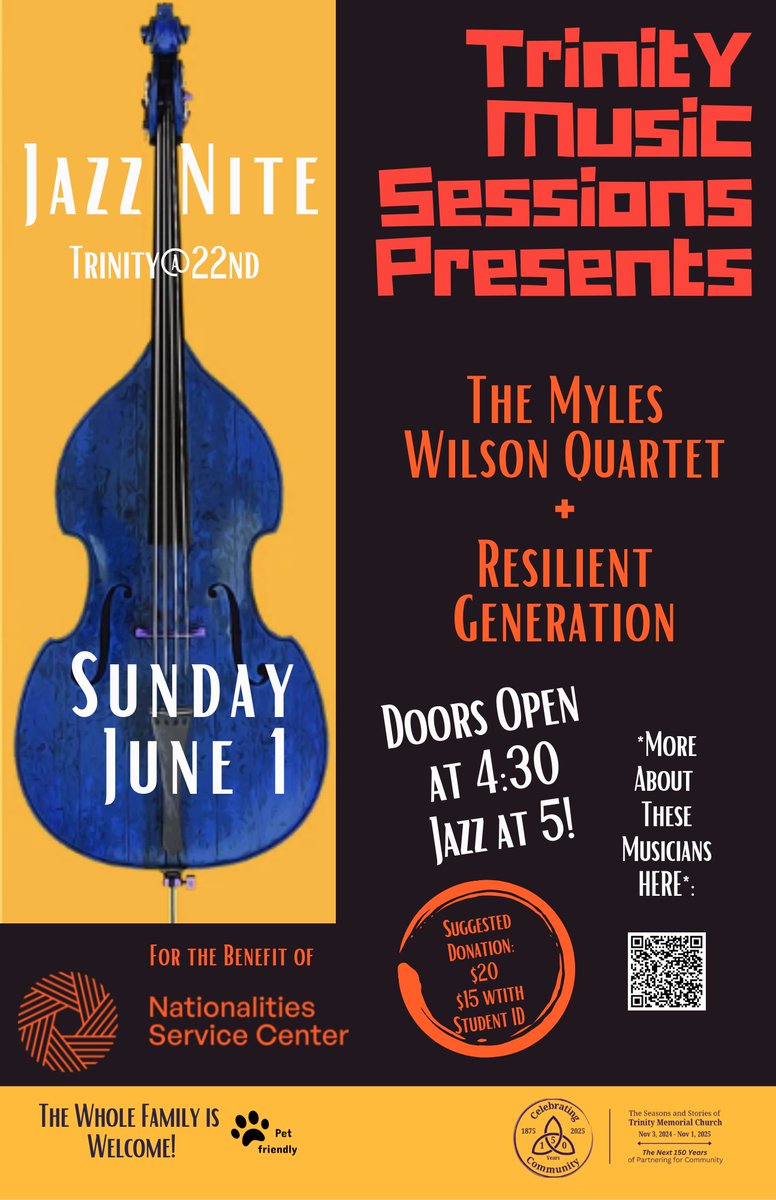 Join us at @trinityat22nd for Jazz Nite, a jazz concert to benefit @nscphila! Doors open at 4:30 PM