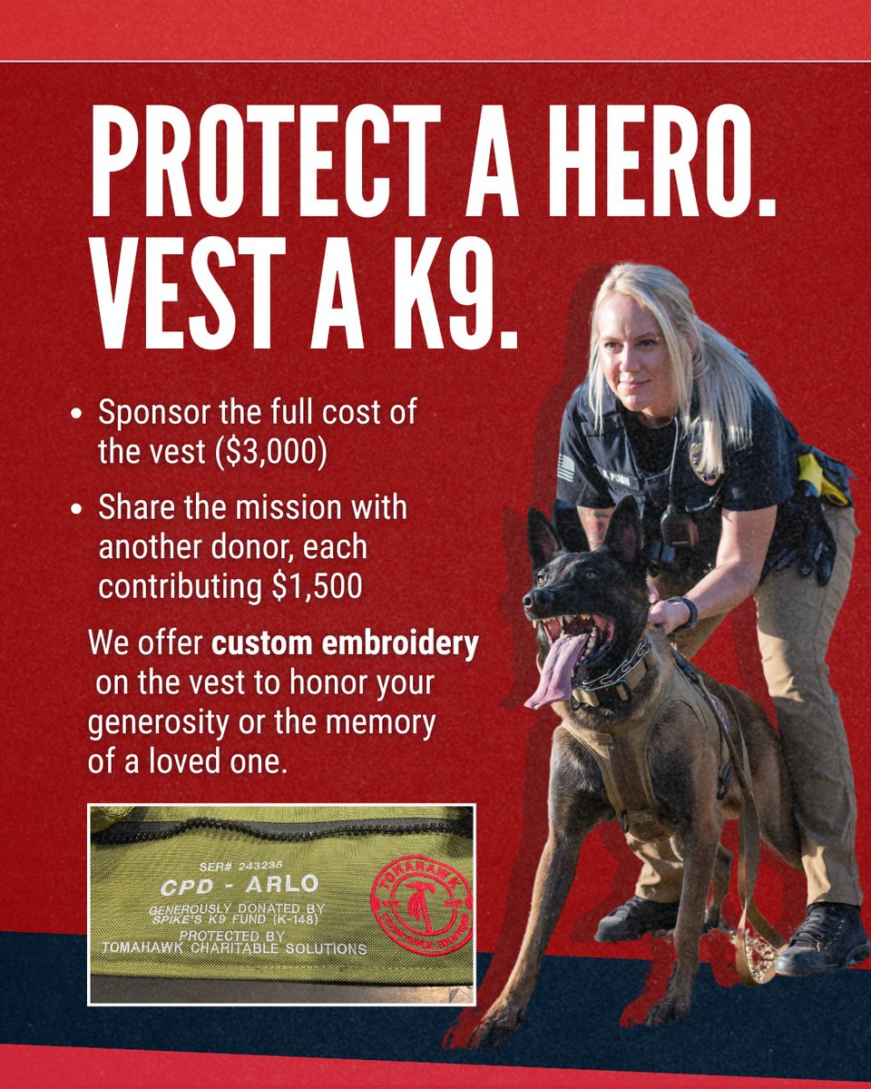 🐺 Meet #K9Roman – He’s proudly serving as the first police K9 in McKees Rocks since 2004 &amp; he’s now waiting to receive his custom-fit ballistic vest through our K9 Krijger Ballistic Vest Campaign.

Since beginning service in 2024, Roman has already alerted to narcotics in
