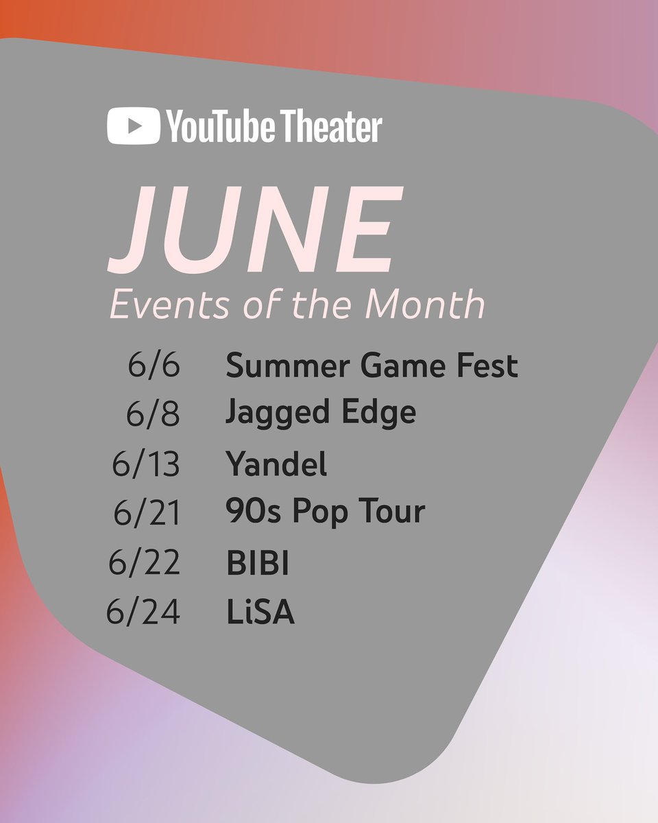It’s a June mood 😎 #YouTubeTheater