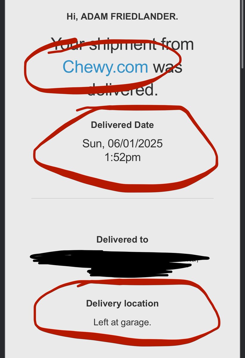 adamfriedlander's tweet photo. Hey @FedExHelp and @Chewy - this is a “redelivery” after my last message. The bottom of our driveway is not a place to dump packages. A @SweetwaterSound delivery was left on the mailbox yesterday. #FedExHome isn’t interested in fixing this. Use alt shipper or cancel our orders. https://t.co/PuTA1tyVgI