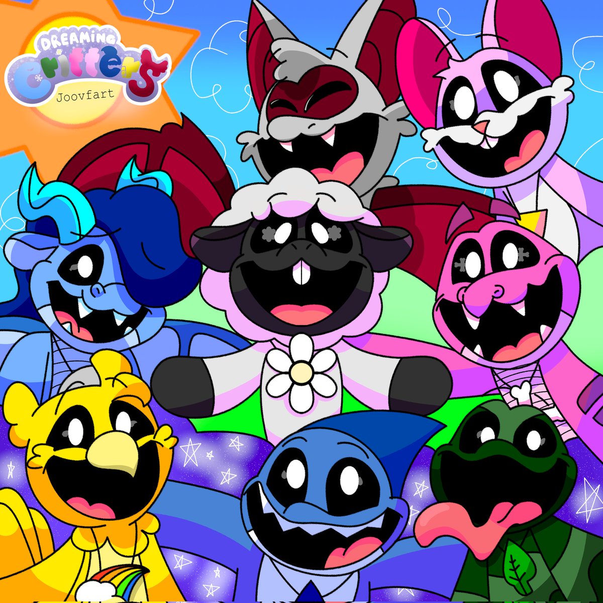 Joovfart (@joovfart) on Twitter photo Dreaming Critters forever 💤🌌☁️❤️🧡💛🩷🩵💚
#PoppyPlaytimeChapter4 #dreamingcritters #PoppyPlaytime #digitalart #SmilingCritters Dreaming Critters forever 💤🌌☁️❤️🧡💛🩷🩵💚
#PoppyPlaytimeChapter4 #dreamingcritters #PoppyPlaytime #digitalart #SmilingCritters