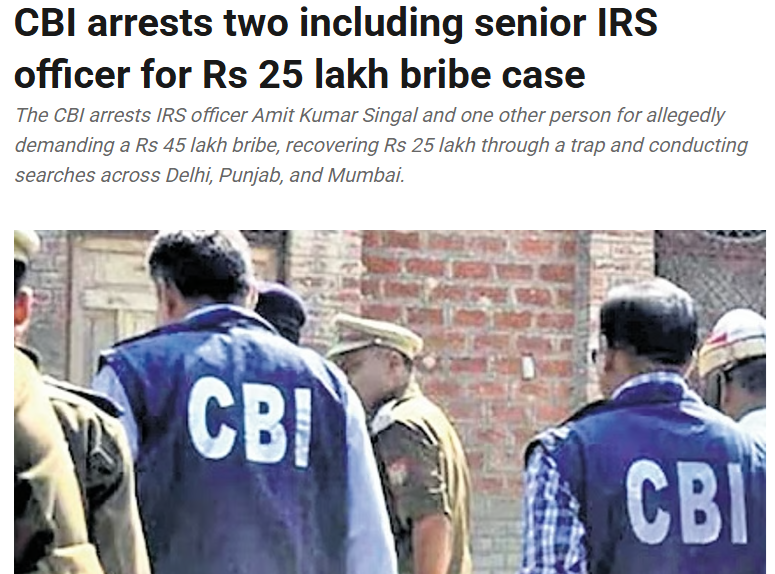 CHARTISKING's tweet photo. CBI arrests senior IRS officer in ₹25 lakh bribe trap...
Meanwhile, the "chowkidar" is either sleeping or collecting entry fee. 🫣
Bureaucracy minting lakhs,
Citizens filing ITR for peanuts. 😑
#BribeRaj #ChowkidarHiChorNikla #SystemSetHai https://t.co/ZXVSmB82SR