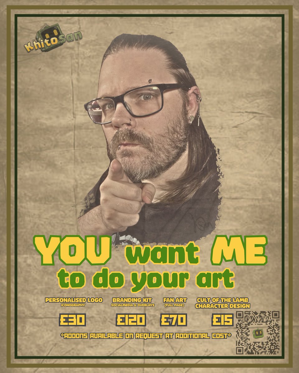 Commissions are OPEN! You want art, I can do art! use the QR code or my profile links to contact me &amp; we'll work something out *Add-ons for projects can be discussed &amp; priced per project*
#DigitalArtist #commisionsopen #digitalmarketing #streamer #contactmeforart #noaiart