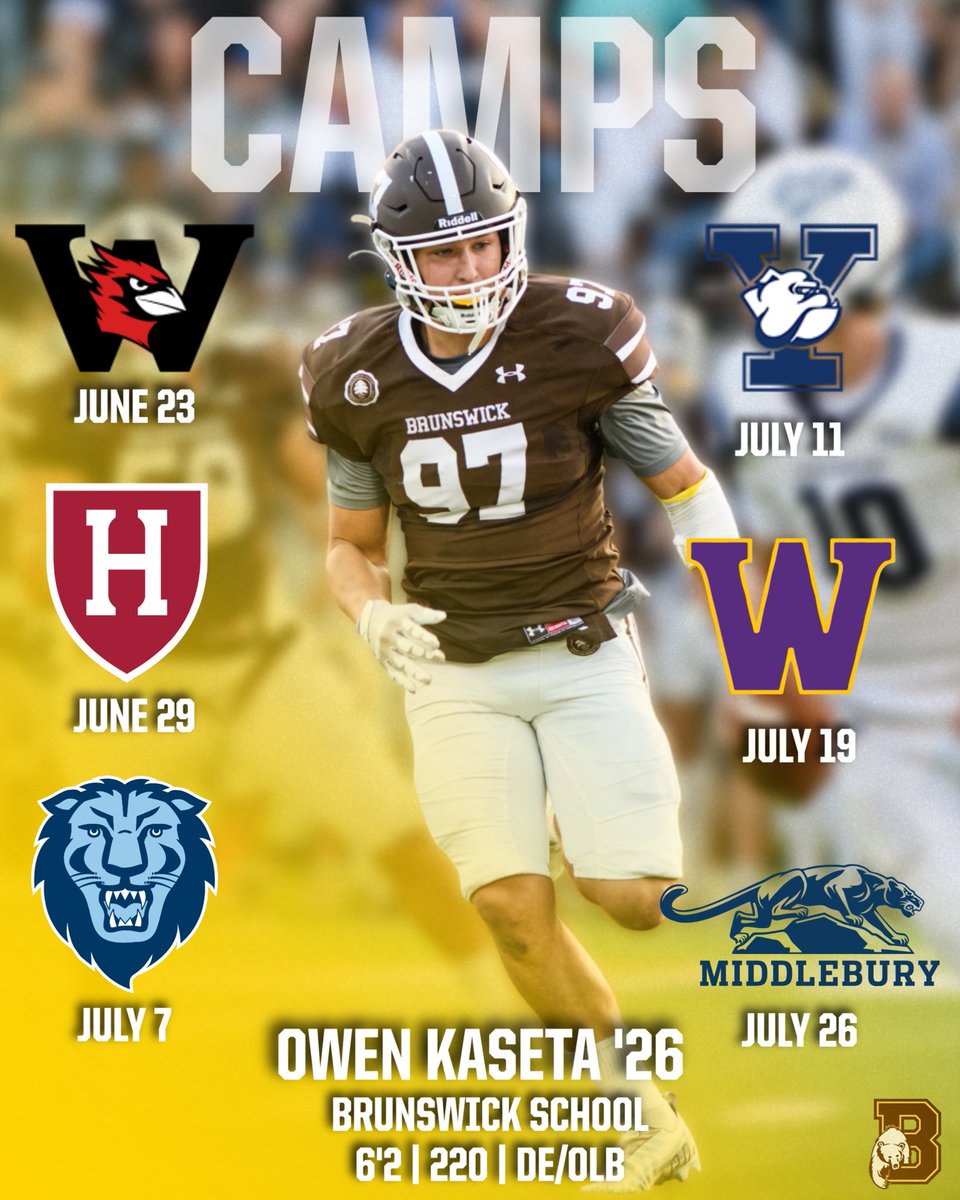 Owen Kaseta (@kasetaowen) on Twitter photo Camp season is right around the corner! Here’s my camp schedule for this summer!
<a href="/Coach_Wayne55/">Coach McGillicuddy</a> <a href="/Coach_SSStan/">Sean Stanley</a> <a href="/Wick_Football_/">Brunswick Football</a> Camp season is right around the corner! Here’s my camp schedule for this summer!
<a href="/Coach_Wayne55/">Coach McGillicuddy</a> <a href="/Coach_SSStan/">Sean Stanley</a> <a href="/Wick_Football_/">Brunswick Football</a>
