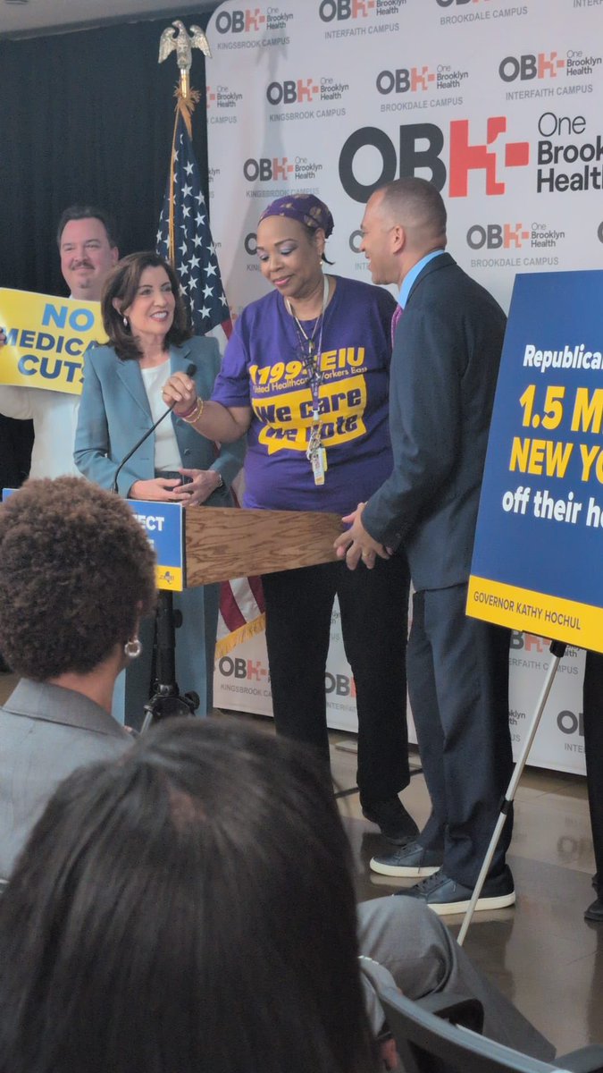 Governor Kathy Hochul hosts a press conference at One Brooklyn Health @ Interfaith Campus to address the potential impact of a Republican-backed federal budget proposal that could significantly reduce healthcare funding in New York, drastically  affecting Medicaid.