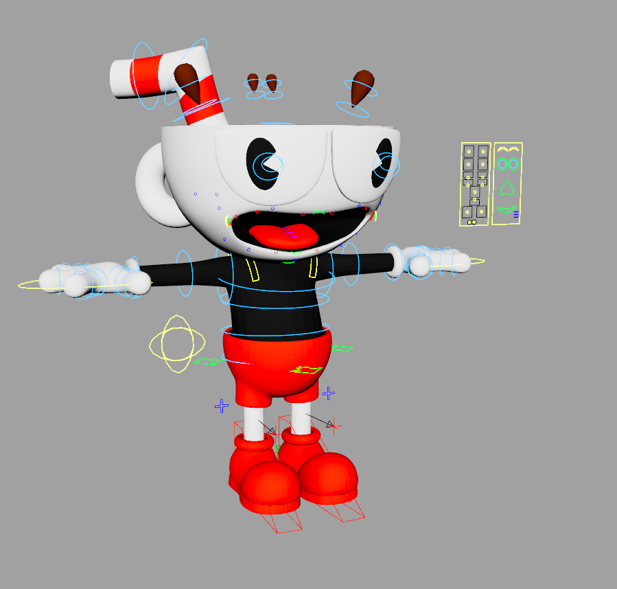 ch0bra's tweet image. Been rigging this guy for a personal project. I&apos;m definitely not a rigger. Had to remodel some of it too. I&apos;m not a modeller either. Still need to finish skinning and get it into UE5. Genuinely don&apos;t even know if it&apos;s gonna work but 🤞🤞🤞

#cuphead #gamedev #animator