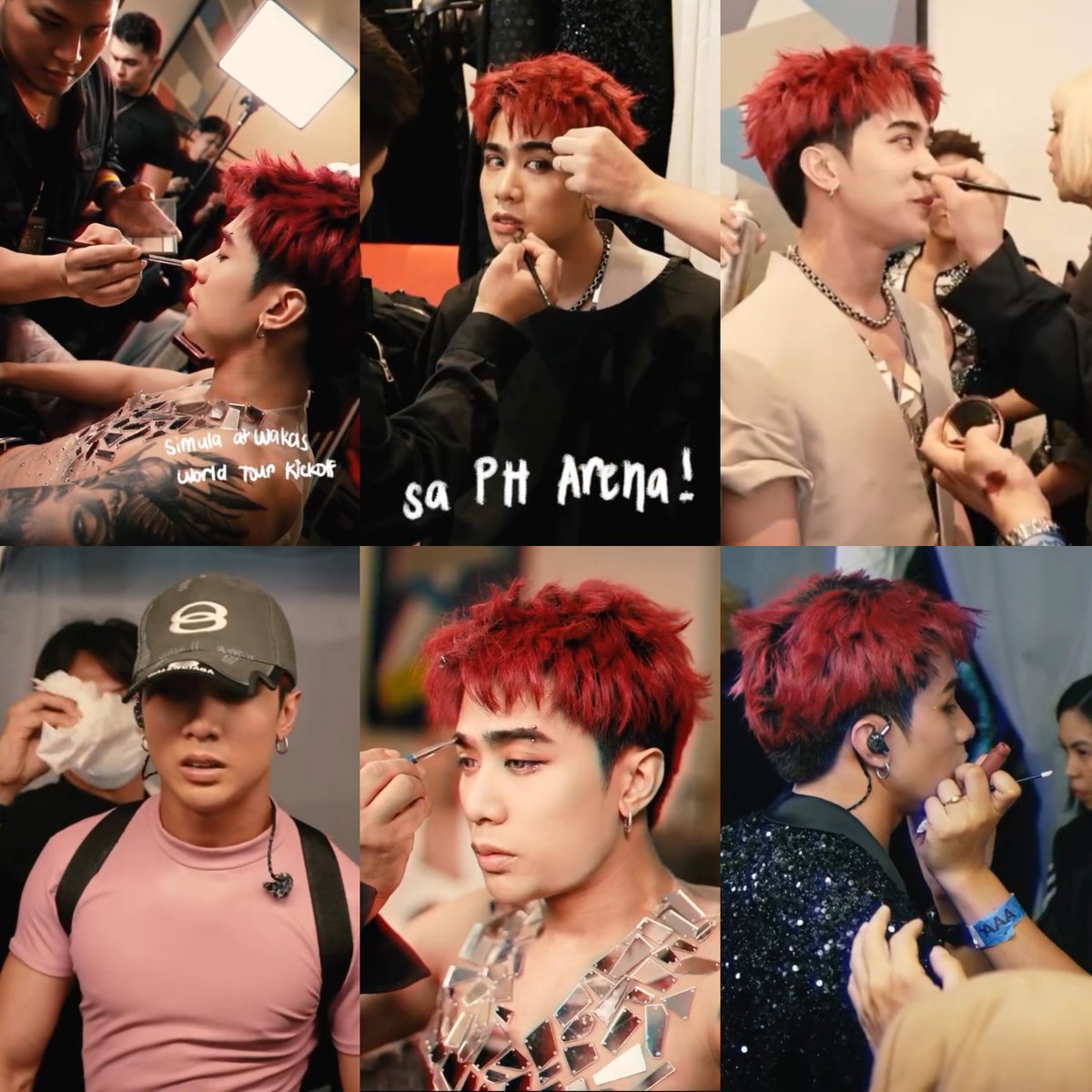 JCSGALLERY's tweet photo. Some backstage sightings of Boss Dos while getting glammed up from Mama Mac ✨ 

@SB19Official #SB19
#SaWWorldTourPH
@JoshCullen_s #SB19_JOSH
📷: mac_igarta (IG) https://t.co/T3O97car9w