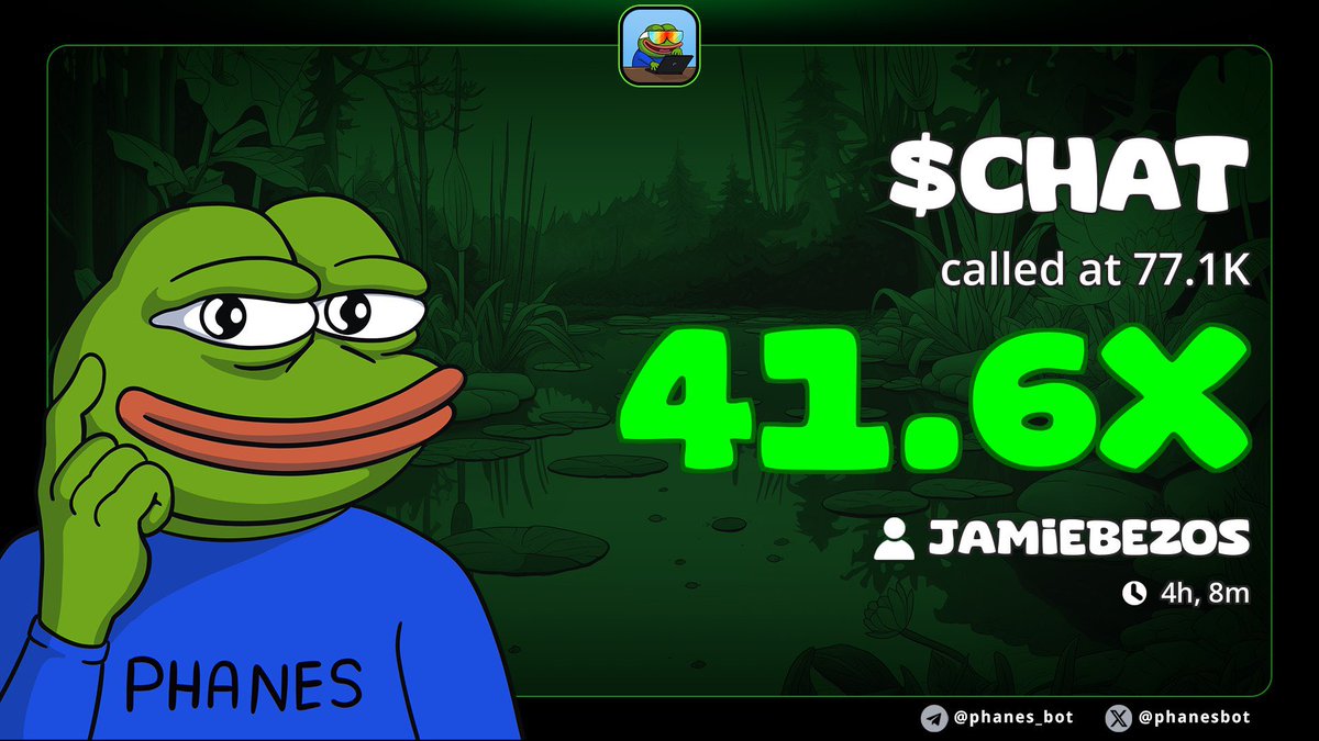 ceojamiet's tweet photo. Light work $CHAT https://t.co/avvlTEN8Kf