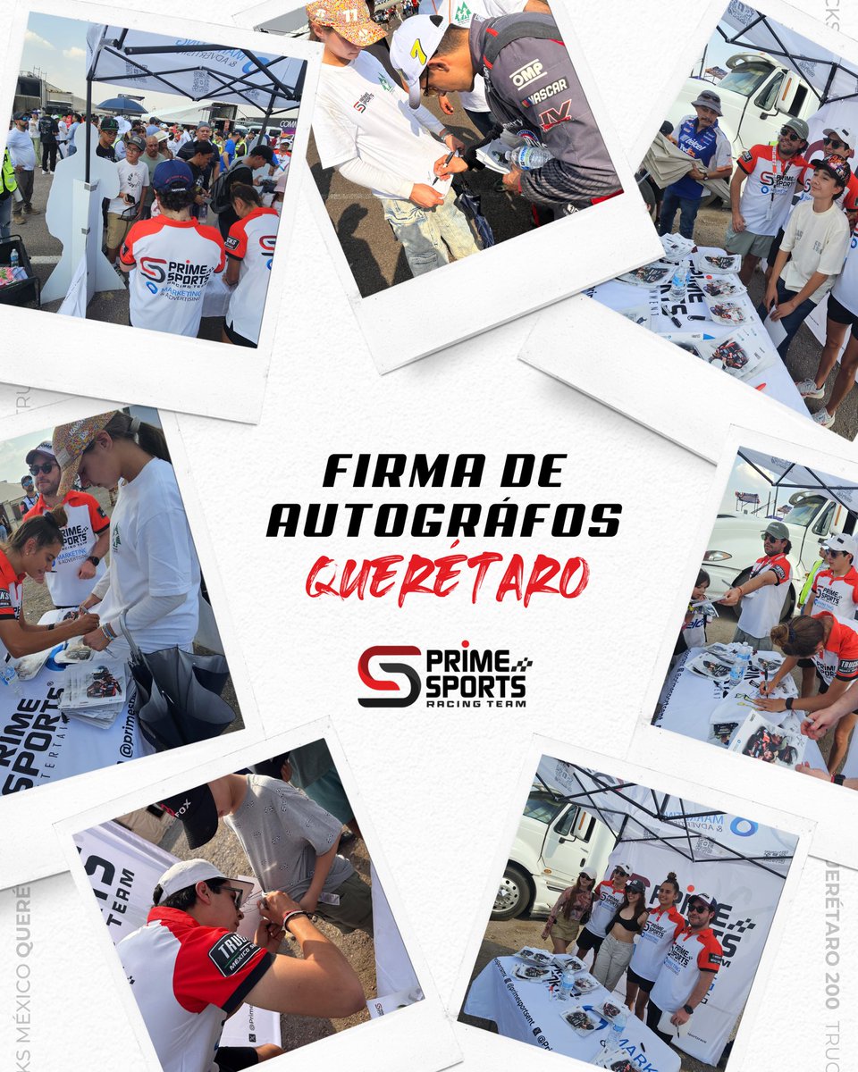 ¡La emoción no termina con la bandera a cuadros! 🏁
Al finalizar la carrera de la categoría estelar, quédate con nosotros porque viene uno de los momentos más esperados:

🖊️ ¡Firma de autógrafos con los pilotos del Prime Sports Racing Team! 🙌📸

#PrimeSportsRT#FirmaDeAutógrafos