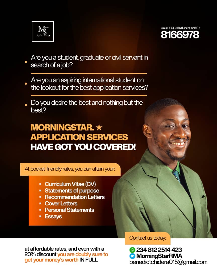 MorningStarRMA's tweet image. Contact us today, via:-
☎️: wa.me/2348122514423
📨: benedictchidera015@gmail.com
Twitter: MorningStarRMA