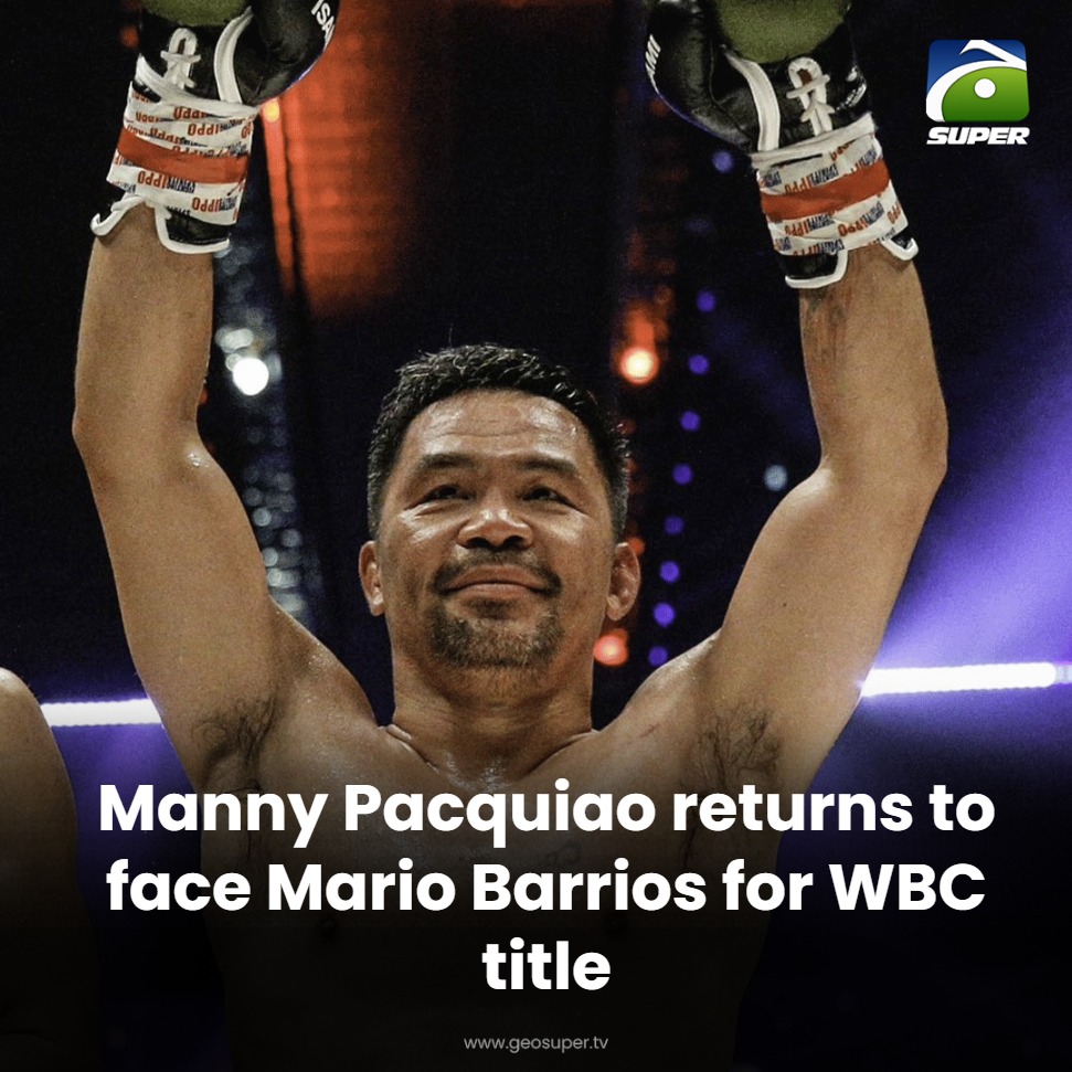 geosupertv's tweet photo. Pacquiao back for WBC glory! 🥊👀
Read more: https://t.co/Y2YeYKi5FG
#PacquiaoReturns #WBCTitle https://t.co/FAKFmCKIO9