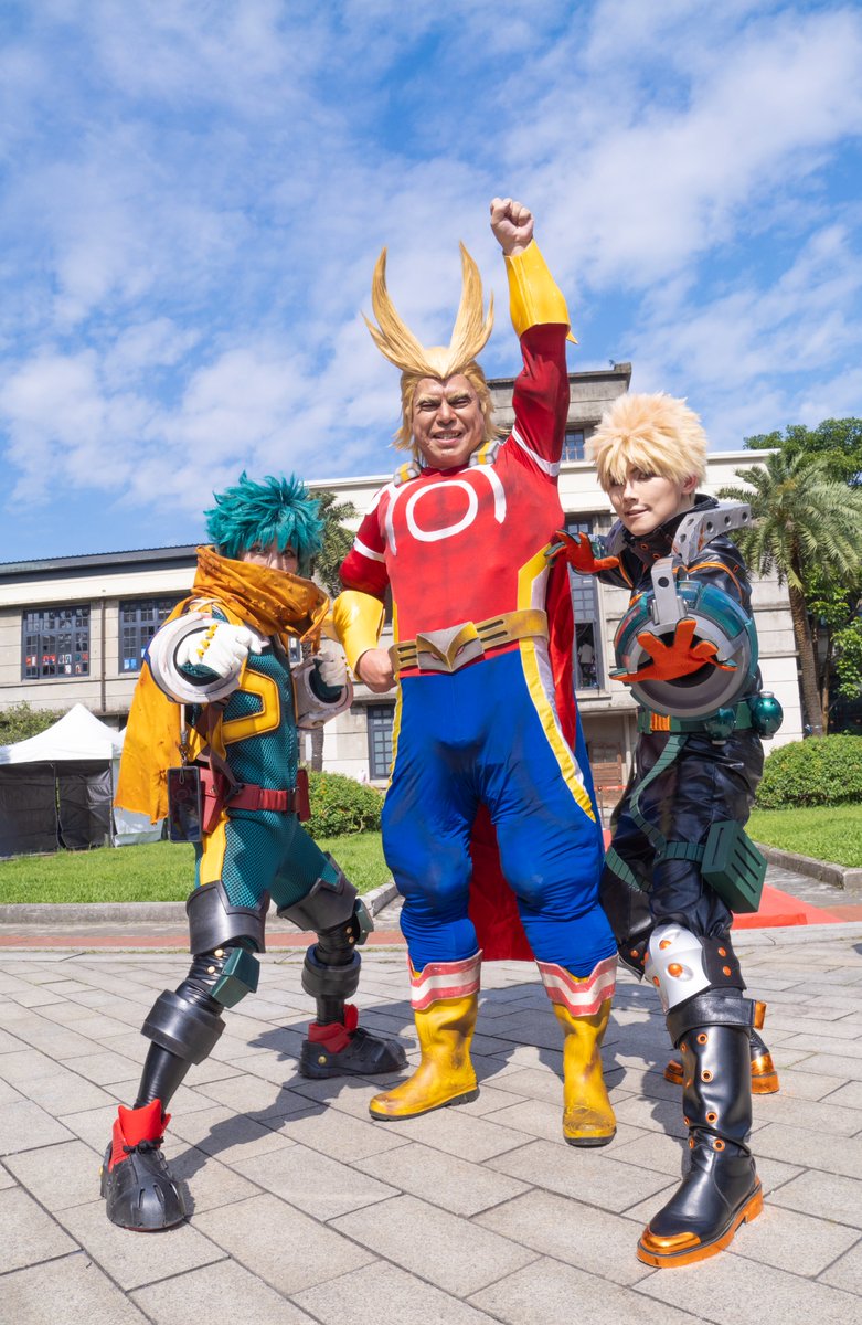 Raccooneros's tweet photo. ✊オールマイト  @solomon_taisa
💥爆豪 勝己 @Kyu__e 
🥦緑谷 出久 @Raccooneros  
📸 猩猩🦍
#acosta台北 https://t.co/qlil7VA3L1