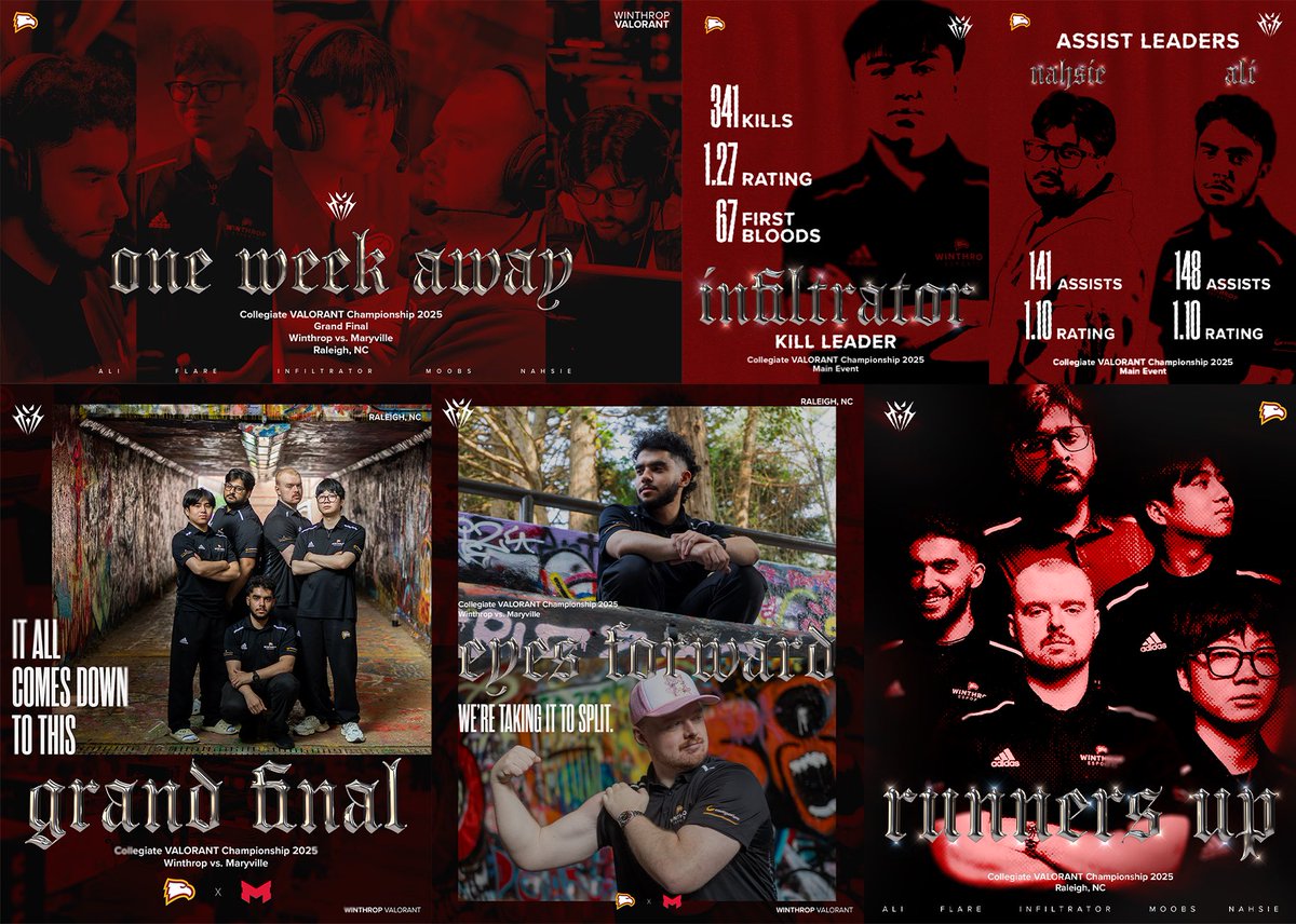 winthrop social scheme for cval 2025 

going in, i knew i wanted something visually distinct that marked the event for us on our feed but also used elements of our usual branding so we’d still be obviously winthrop. i’ve been eyeing chrome/metal type for a while and it felt like