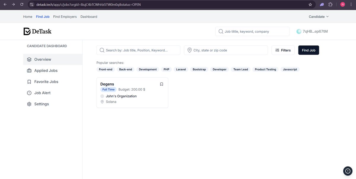 DetaskTech's tweet image. The Find Employers feature on Detask isn’t just a directory—it’s a gateway to verifiable, transparent, and trustless collaboration between freelancers and decentralized organizations.

Search and Discovery: Users can search employers by name, industry, keywords, or skills.…