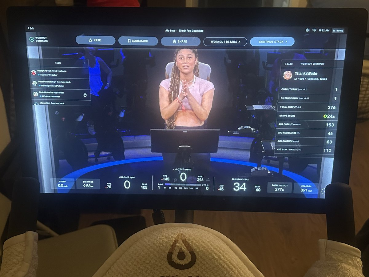 wadestanford's tweet photo. Fantastic @onepeloton 30 Minute Feel Good Ride with @AllymissLove to kickoff June!
During the HIIT segment:
Ally: We are looking for breathless. We are looking for h*##.
Me: I have found it!!
#LoveSquad #FitLeaders #FITSupts #BoycottAverage #peloton #workout #workouts https://t.co/qTm2Cw4YTx