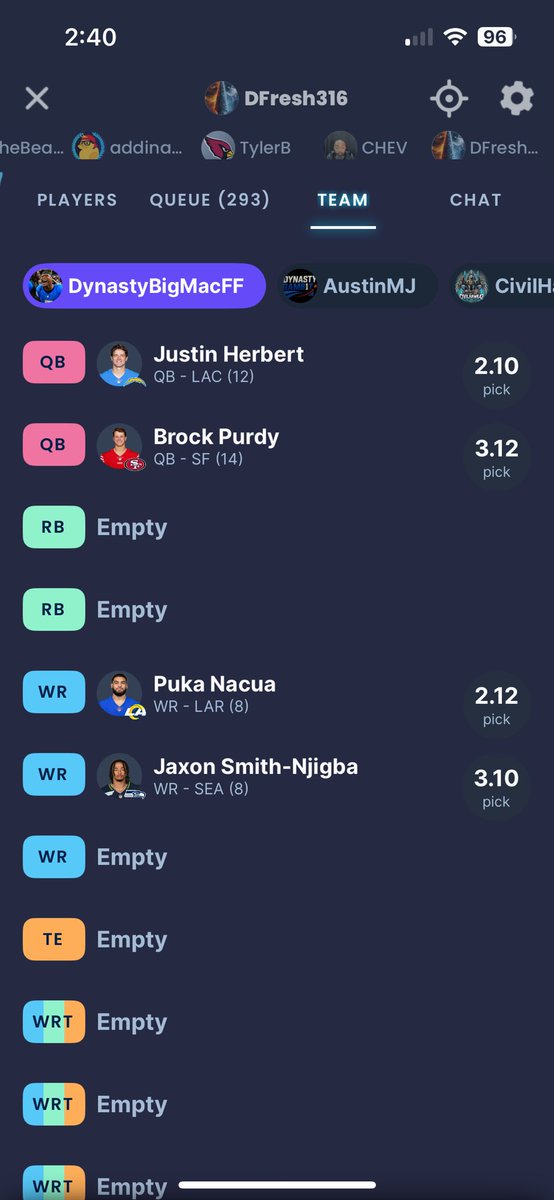 Wouldn’t be me if I didn’t try to trade my first for more picks…