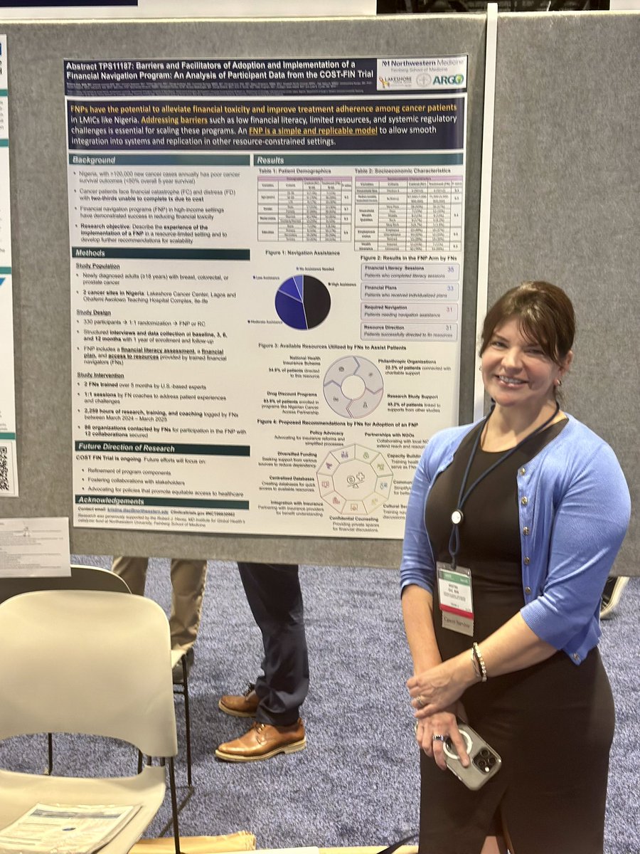 Congratulations to my project manager KristinaDiaz who is patient advocate,cancer survivor , nurse&amp;instrumental to the success of our clinical trial on financialnavigation !! Our FIN are so determined ,they have spent 2200 hours coaching &amp; helping patients <a href="/ASCO/">ASCO</a> <a href="/drpeterkingham/">Peter Kingham</a>