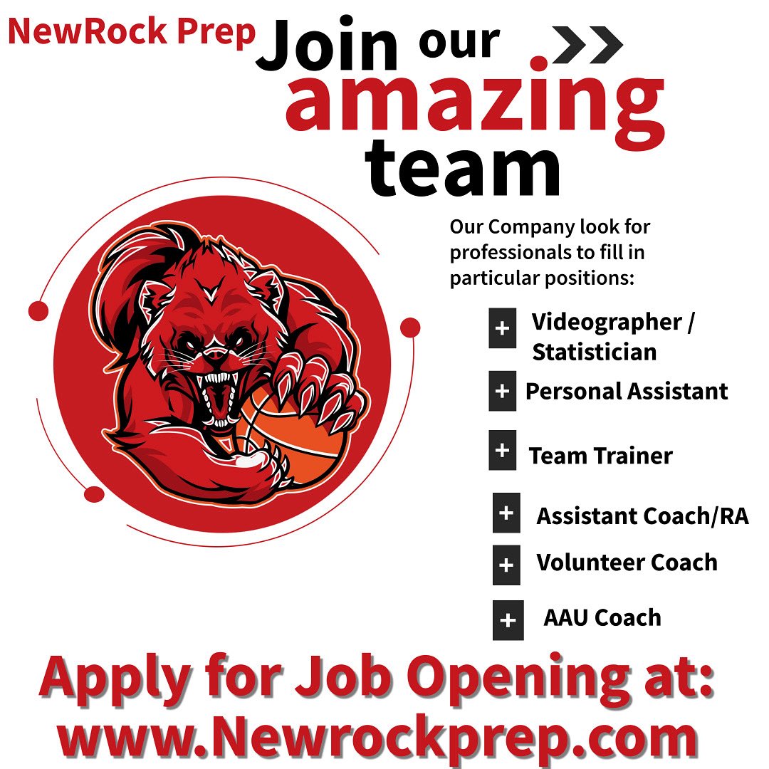 Complete application on our website : 
newrockprep.com/employment.html