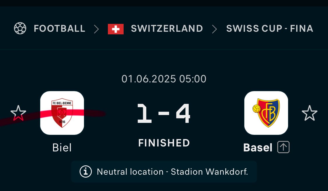#FreePick  ⚽️✅😉
#Switzerland 🇨🇭
FC Biel-Bienne 🆚 Basel
💎✅✅✅✅✅✅✅✅💎
💎Over 2.5 &amp; Basel Win 💎
💎☑️☑️☑️☑️☑️☑️☑️☑️💎
#SundayMorning  #Btc 
#Bitcoin2025  #BITCOINPEPE 
🟢🟢🟢⚽️Retweet ⚽️🟢🟢🟢