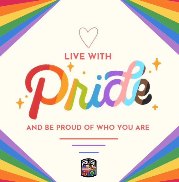 Happy Pride Month from the Takoma Park Police Department! We stand with the LGBTQIA+ community and are proud to support equality, inclusion, and love—this month and every month. 🌈 #PrideMonth #TakomaPark #TPPD