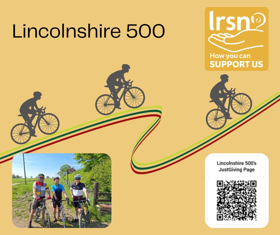 Lincsruralhelp's tweet photo. In 2 weeks, 3 of our volunteers will be doing the Lincolnshire 500. A 500km cycle ride around the county border. They will be setting off from the @LincsShowground on 15/06 &amp; will be cycling approx 125km per day before returning to the LRSN stand at the Lincolnshire Show on 18/06 https://t.co/hgMbBChWFW