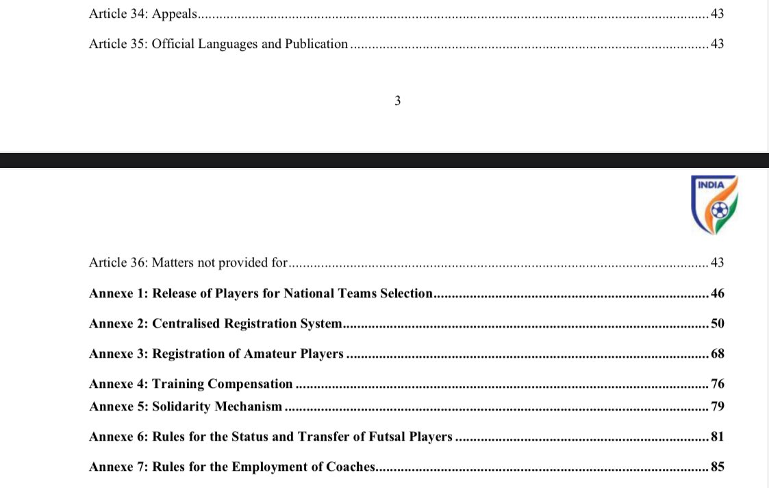 Dhananjay K Shenoy (@im_shenoy) on Twitter photo OTHER AMENDMENTS IN AIFF RSTP, 2025 <a href="/90ndstoppage/">90ndstoppage</a> :
• Chapter X (Final Provisions) of AIFF RSTP, 2023 has now been ABRGOATED!
• Art 34-36 of abrogated Chapter X now integrated with rest of the chapters alongside Annexe 1-7. OTHER AMENDMENTS IN AIFF RSTP, 2025 <a href="/90ndstoppage/">90ndstoppage</a> :
• Chapter X (Final Provisions) of AIFF RSTP, 2023 has now been ABRGOATED!
• Art 34-36 of abrogated Chapter X now integrated with rest of the chapters alongside Annexe 1-7.