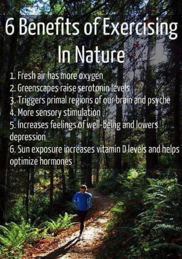 6 reasons to exercise outdoors for improved health.
#nature #fitness #health
